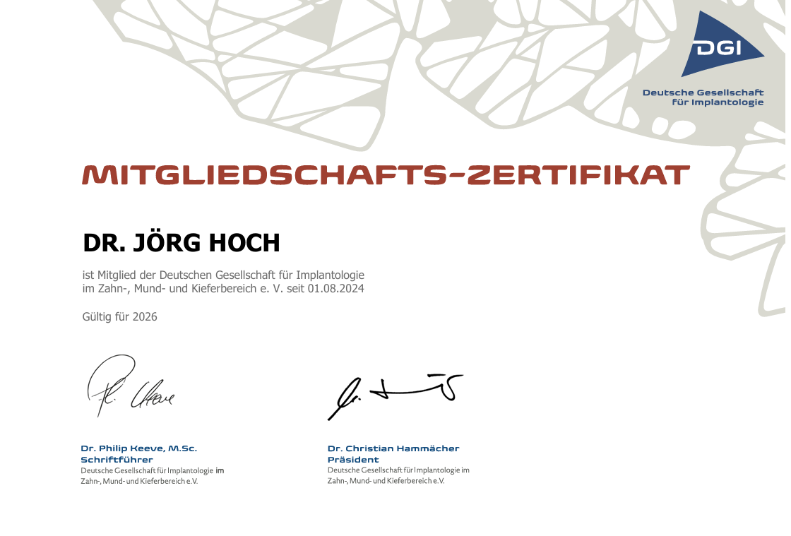 Mitglied Deutsche Gesellschaft für Implantologie